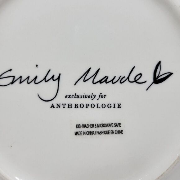 Anthropologie By Emily Maude "Four Calling Birds" 8 1/4" Christmas Plate New - Picture 6 of 8